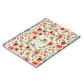 オレンジポピー水彩花のパターン名 ノートブック (左側)