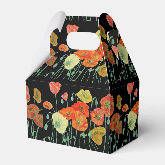 オレンジポピー結婚フローラのケーキの箱 フェイバーボックス (正面サイド)