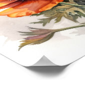 オレンジポピー花アートプリントポスター ポスター (角)