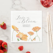 オレンジポピー花ブライダルシャワーナプキンス スタンダードランチョンナプキン (インサイチュ)