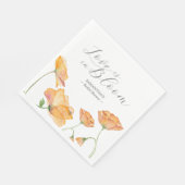 オレンジポピー花ブライダルシャワーナプキンス スタンダードランチョンナプキン (角)