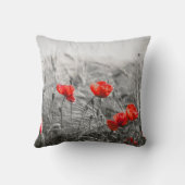 オレンジポピー花畑ミニマリスト写真 クッション (裏面)