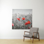 オレンジポピー花畑ミニマリスト写真 タペストリー (インサイチュ)