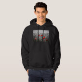 オレンジポピー花畑ミニマリスト写真 パーカ (正面フル)