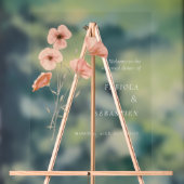 オレンジポピー花結婚植物園の歓迎サイン アクリルサイン (ニュートラル)