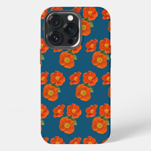 オレンジポピー花 iPhoneケース (裏面)