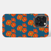 オレンジポピー花 iPhoneケース (裏面横)