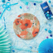 オレンジポピー草原 ペーパープレート (パーティー)