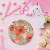 オレンジポピー草原 ペーパープレート (パーティー)