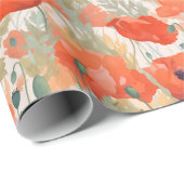 オレンジポピー草原 ラッピングペーパー (ロールコーナー)