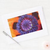 オレンジポピー閉じる 長方形シール (封筒)