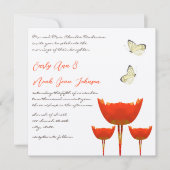 オレンジポピー&蝶結婚式招待状 招待状 (正面)