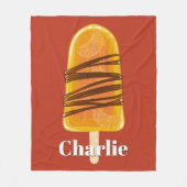 オレンジポプシクル名前をカスタムする&カラーフリースブランケット フリースブランケット (正面)