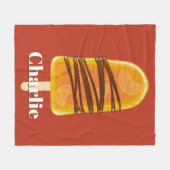 オレンジポプシクル名前をカスタムする&カラーフリースブランケット フリースブランケット (正面(横))