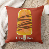 オレンジポプシクル名前をカスタムする&カラー装飾用クッション クッション (ブランケット)