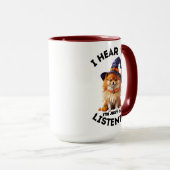 オレンジポメラニア犬聞こえるけど俺はリステニンじゃないんだ マグカップ (正面右)