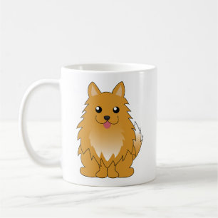 オレンジポメラニア犬 コーヒーマグカップ