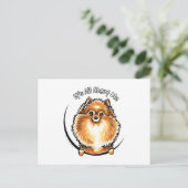 オレンジポメラニア犬IAAM ポストカード (スタンド正面)