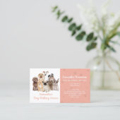 オレンジポーズウォーターカラードッグ 名刺 (スタンド正面)