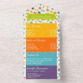 オレンジポーズペット獣医サービス価格 オールインワン招待状 (内側)