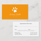 オレンジポードッグ歩くペットシッティングベットアポイントメント 予約カード (正面/裏面)