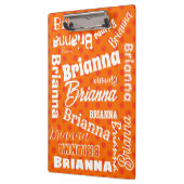 オレンジポ点々のあるルカパーソナライズされた、名前、ワードアート クリップボード (左)