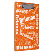 オレンジポ点々のあるルカパーソナライズされた、名前、ワードアート クリップボード (右)