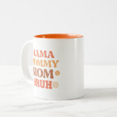オレンジマおもしろいママママママママママブリュー引用文コーヒーマグ ツートーンマグカップ (正面左)
