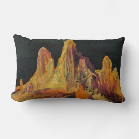 オレンジマウンテン装飾用クッション ランバークッション (正面)