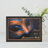 オレンジマスクマスカレードボールハロウィーン招待状 招待状 (スタンド正面)