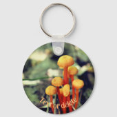 オレンジマッシュルームパーソナライズされた自然 キーホルダー (裏面)