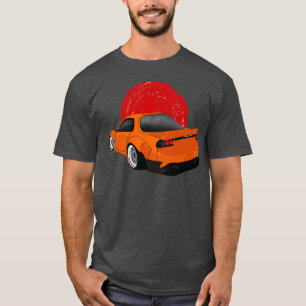 オレンジマツダRX7ロケットバニーバックビュー Tシャツ