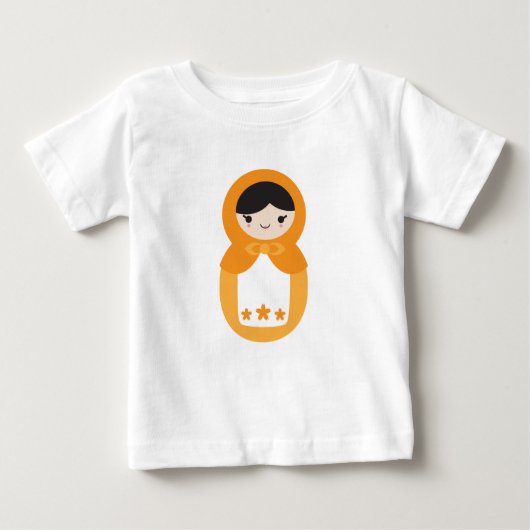オレンジマトリョーシカ人形 ベビーTシャツ (正面)
