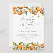 オレンジママズメインスクイーズ赤ちゃんシャワー招待状 招待状 (正面)