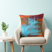 オレンジマヤブルー抽象芸術 クッション (椅子)