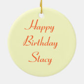 オレンジマリゴールドカスタム誕生日 セラミックオーナメント (裏面)