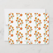 オレンジマリゴールド手図解入りの、写真付きのフローラ植物学 ノートカード (裏面)