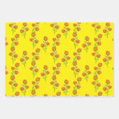 オレンジマリゴールド手図解入りの、写真付きのフローラ植物学 ラッピングペーパーシート (正面3)