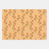 オレンジマリゴールド手図解入りの、写真付きのフローラ植物学 ラッピングペーパーシート (正面2)