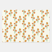 オレンジマリゴールド手図解入りの、写真付きのフローラ植物学 ラッピングペーパーシート (正面)