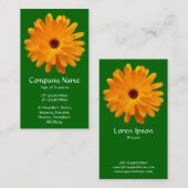 オレンジマリゴールド – 深いグラスグリーン 名刺 (正面/裏面)