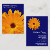 オレンジマリゴールド – 深いネイビーブルー 名刺 (正面/裏面)