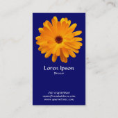 オレンジマリゴールド – 深いネイビーブルー 名刺 (裏面)