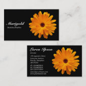 オレンジマリーゴールドの黒 名刺 (正面/裏面)