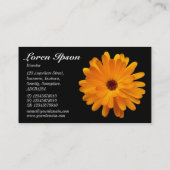 オレンジマリーゴールドの黒 名刺 (裏面)