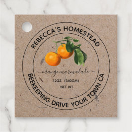 オレンジマルマレークラフト紙キャニングジャー フェイバータグ