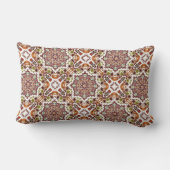 オレンジマルーングリーンムーアデザイン ランバークッション (裏面)