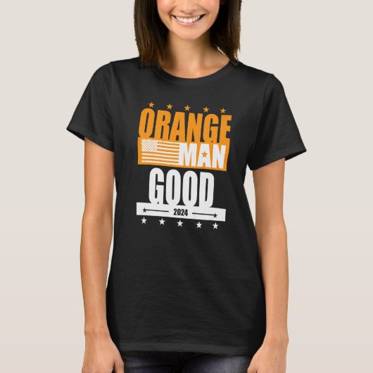 オレンジマングッドミーム愛国的アメリカ Tシャツ (正面)