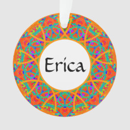 オレンジマンダラカスタマイズ可能ボホクリスマス オーナメント