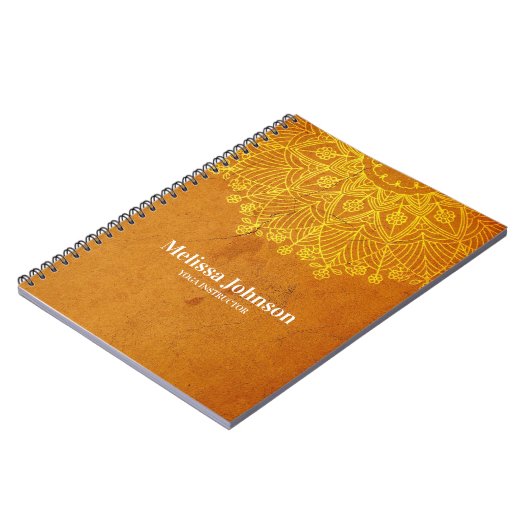 オレンジマンダラヨガメディテーションカスタム ノートブック (左側)